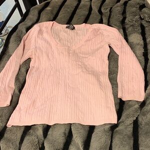 #546 Pink Cable Knit Sweater
